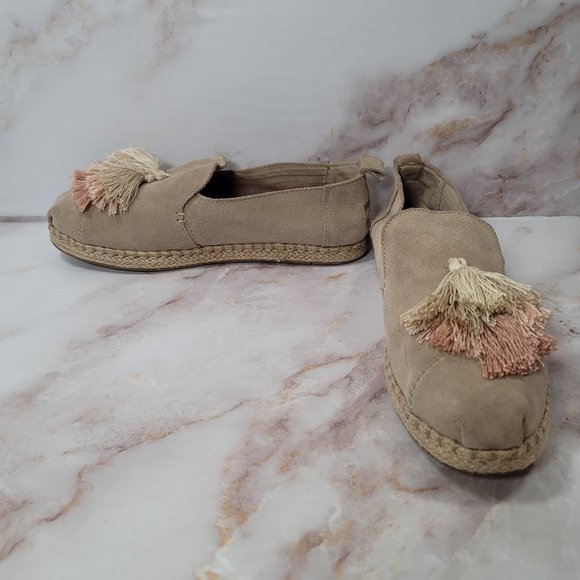 Tom's Alpargata Beige Suede Tassel Espadrilles - Picture 6 of 14